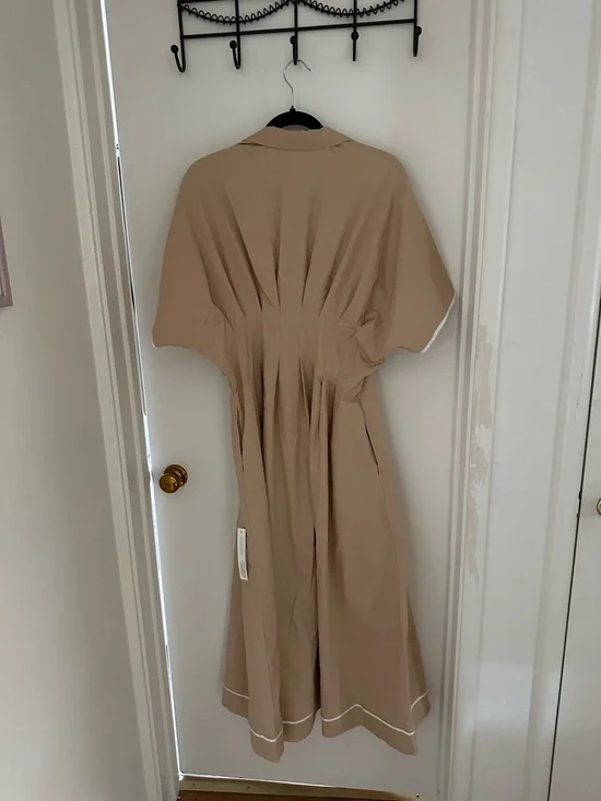 THE TOBIE BUTTON-FRONT PLEATED SHIRT DRESS BY EXQUISE - Picture 2 of 5